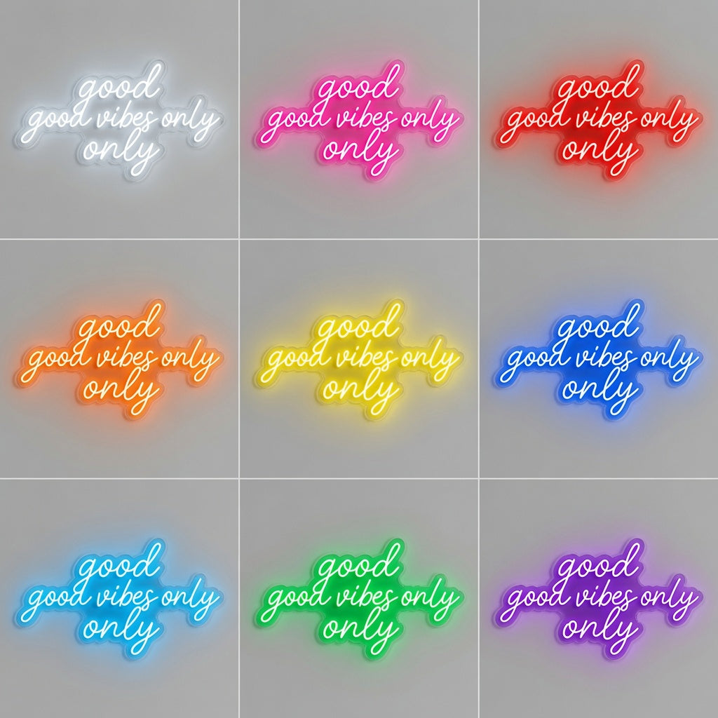 Good Vibes Only LED Neon Sign Home Wall Art - 05 Color Grid