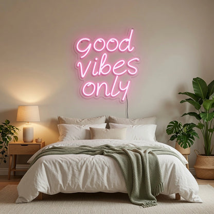 Good Vibes Only LED Neon Sign Home Wall Art Wall Decor - 03 Real Lifestyle Scene