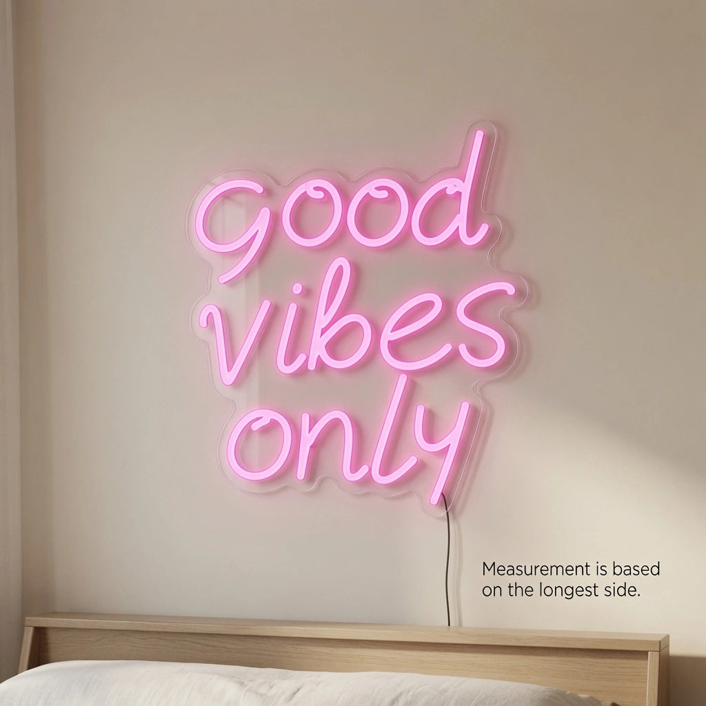 Good Vibes Only LED Neon Sign Home Wall Art Wall Decor - 04 Size Image