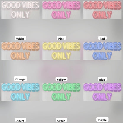 Good Vibes Only LED Neon Sign Living Room Decor Wall Decor - 05 Color Grid