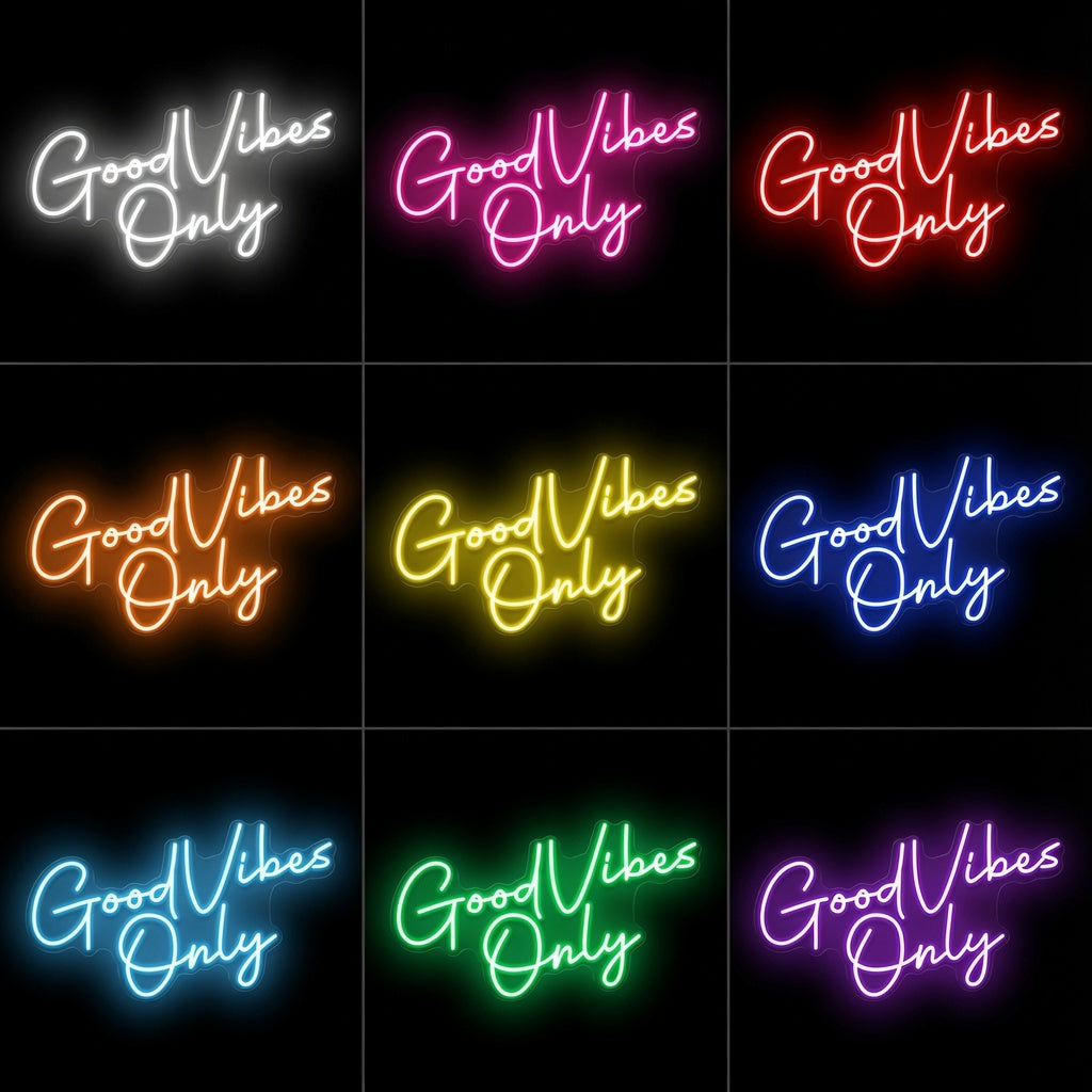 Good Vibes Only LED Neon Sign Living Room Decor Wall Neon Sign - 05 Color Grid