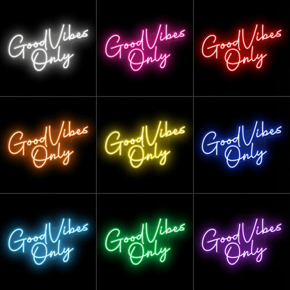 Good Vibes Only LED Neon Sign Living Room Decor Wall Neon Sign - 05 Color Grid