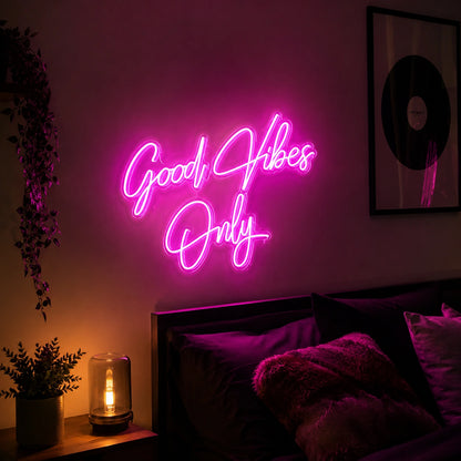 Good Vibes Only LED Neon Sign Wall Decor - 03 Real Lifestyle Scene