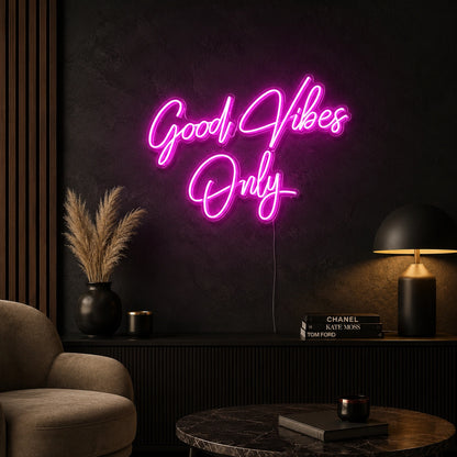 Good Vibes Only LED Neon Sign Wall Decor - 04 Size Image