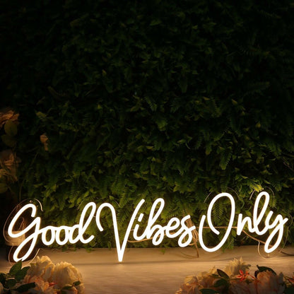 Good Vibes Only Led Yellow Led Neon Sign - Shineneon