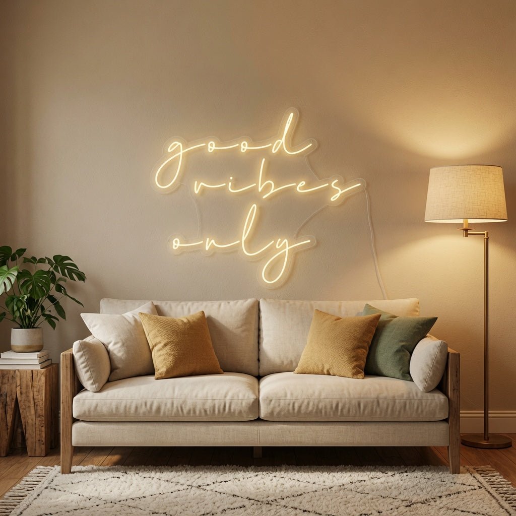 Good Vibes Only Minimal Wall Decor LED Neon Sign - Shineneon