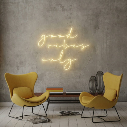 Good Vibes Only Minimal Wall Decor LED Neon Sign - Shineneon