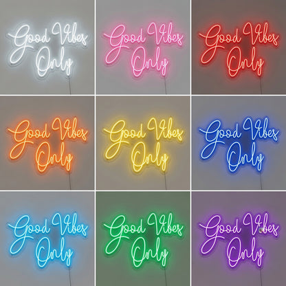 Good Vibes Only Mounted LED Neon Sign - 05 Color Grid