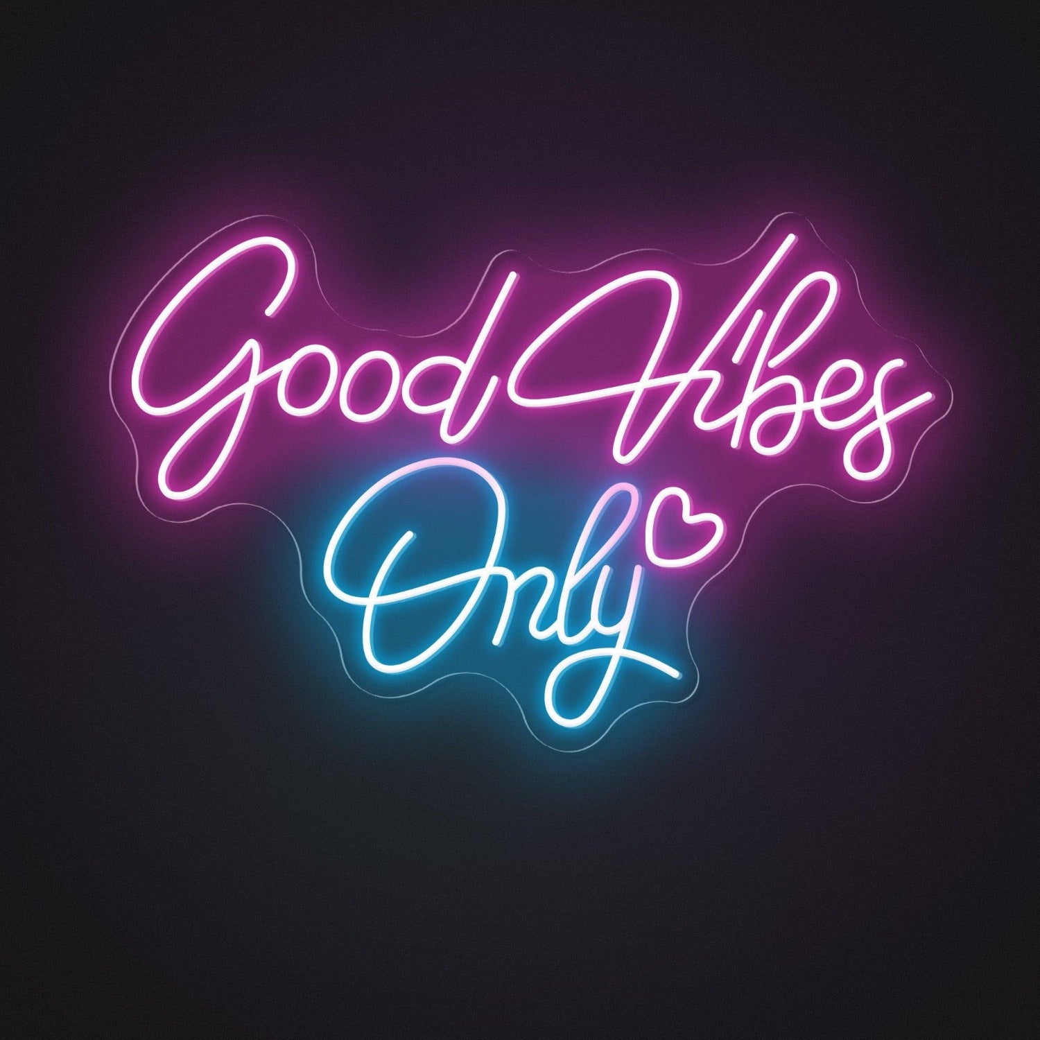 Good Vibes Only Pink Blue Led Neon Sign For Bedroom Cafe Decor | Shineneon