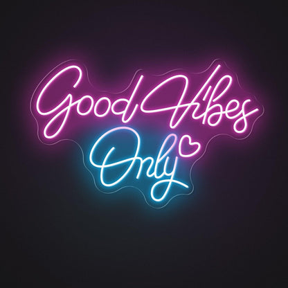 Good Vibes Only Pink Blue Led Neon Sign For Bedroom Cafe Decor | Shineneon
