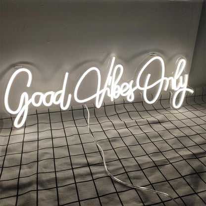 Good Vibes Only Pink Handwritten Led Neon Sign For Bedroom Studio Decor | Shineneon