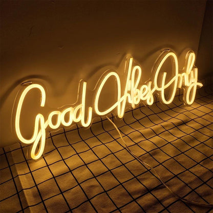 Good Vibes Only Pink Handwritten Led Neon Sign For Bedroom Studio Decor | Shineneon