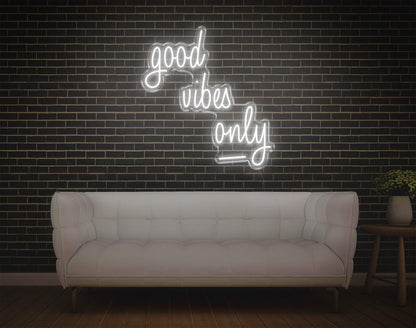 Good Vibes Only Pink Handwritten Led Neon Sign For Home Cafe Decor | Shineneon