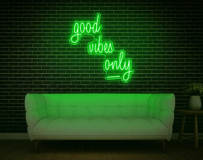 Good Vibes Only Pink Handwritten Led Neon Sign For Home Cafe Decor | Shineneon