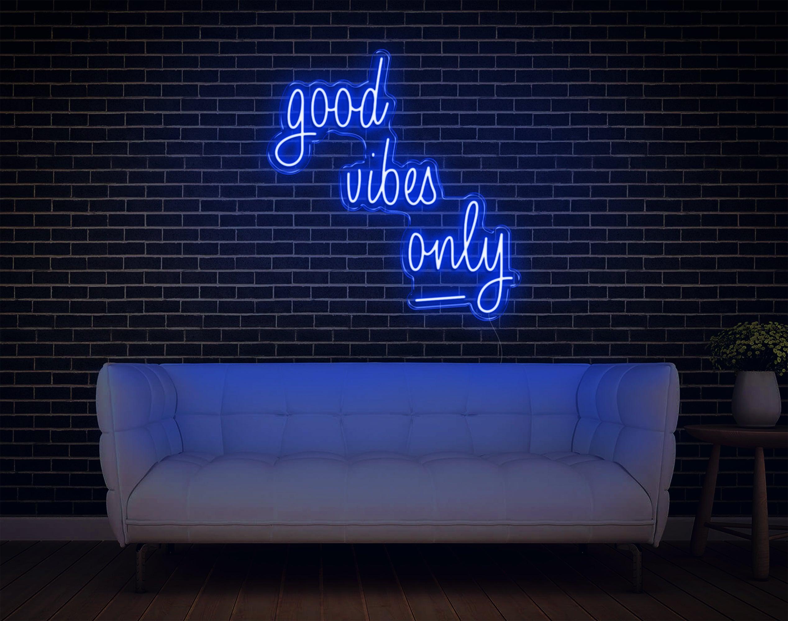 Good Vibes Only Pink Handwritten Led Neon Sign For Home Cafe Decor | Shineneon