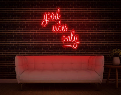 Good Vibes Only Pink Handwritten Led Neon Sign For Home Cafe Decor | Shineneon