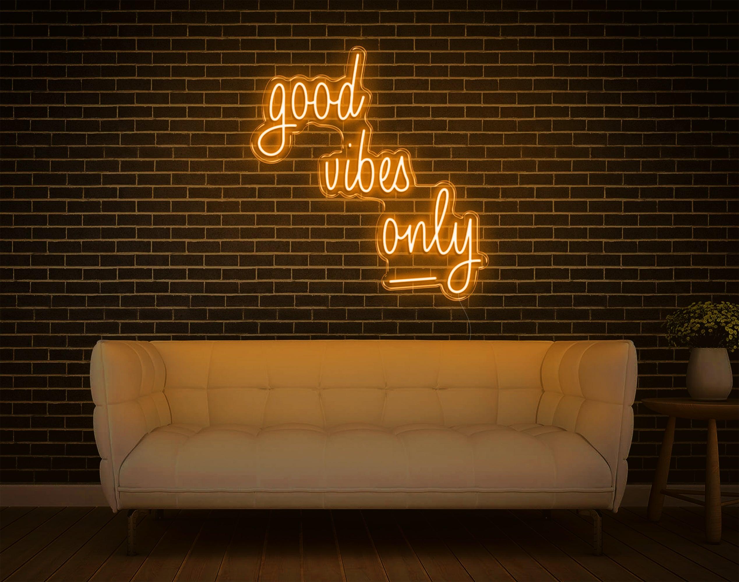 Good Vibes Only Pink Handwritten Led Neon Sign For Home Cafe Decor | Shineneon