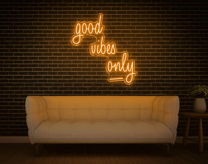 Good Vibes Only Pink Handwritten Led Neon Sign For Home Cafe Decor | Shineneon