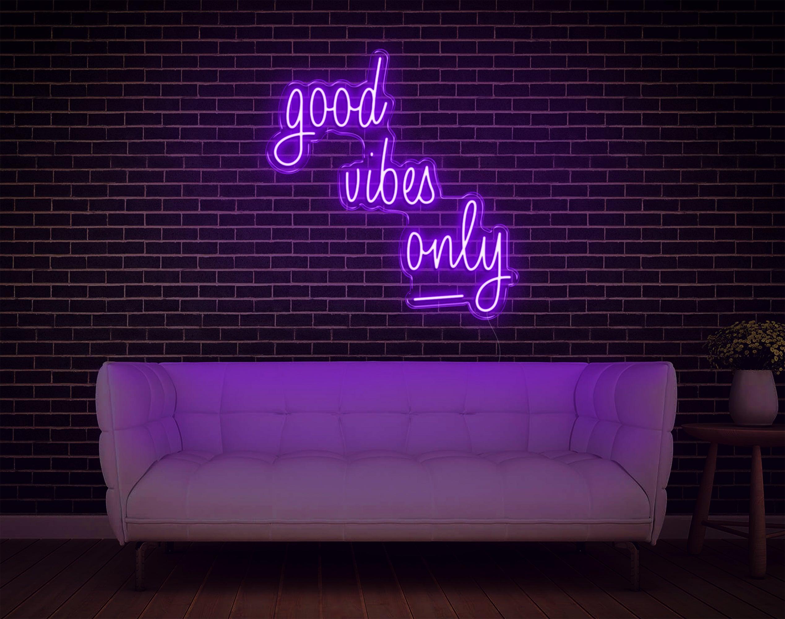 Good Vibes Only Pink Handwritten Led Neon Sign For Home Cafe Decor | Shineneon