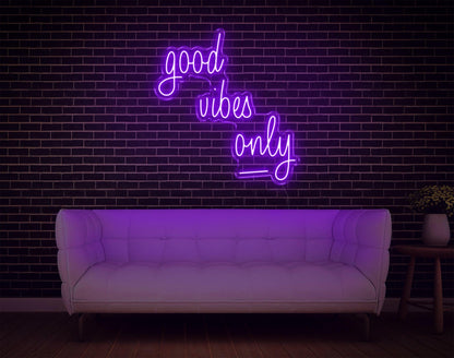 Good Vibes Only Pink Handwritten Led Neon Sign For Home Cafe Decor | Shineneon