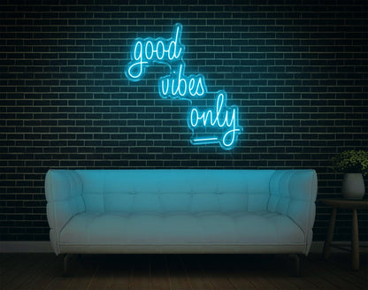 Good Vibes Only Pink Handwritten Led Neon Sign For Home Cafe Decor | Shineneon