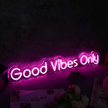 Good Vibes Only Purple Led Neon Sign - Shineneon