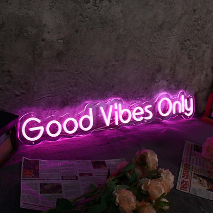 Good Vibes Only Purple Led Neon Sign - Shineneon