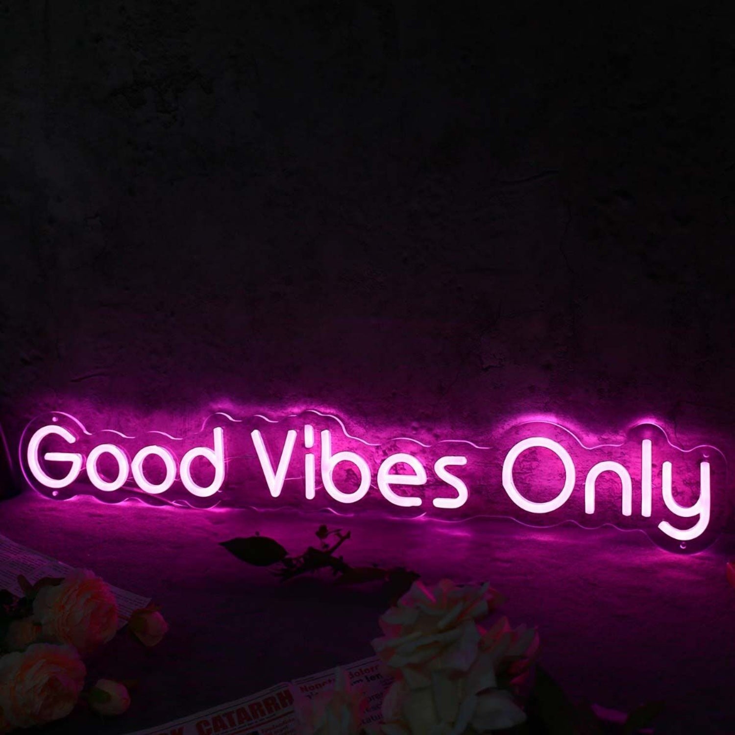 Good Vibes Only Purple Led Neon Sign - Shineneon