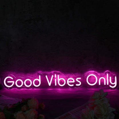 Good Vibes Only Purple Led Neon Sign - Shineneon