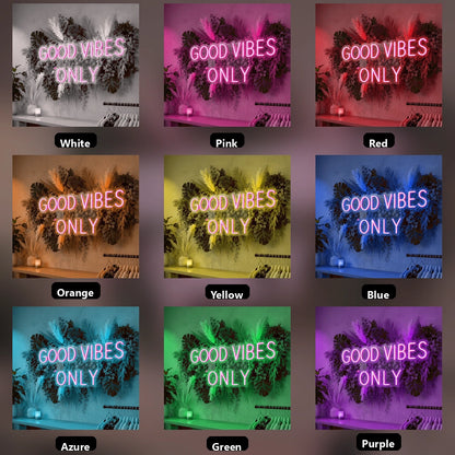 Good Vibes Only Room Decor LED Neon Sign Wall Neon Sign - 05 Color Grid