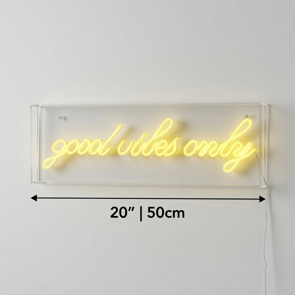 Good Vibes Only Room Wall Decor LED Neon Sign - 04 Size Image