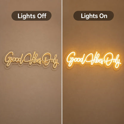 Good Vibes Only Script LED Neon Sign Garage Neon Sign - Shineneon