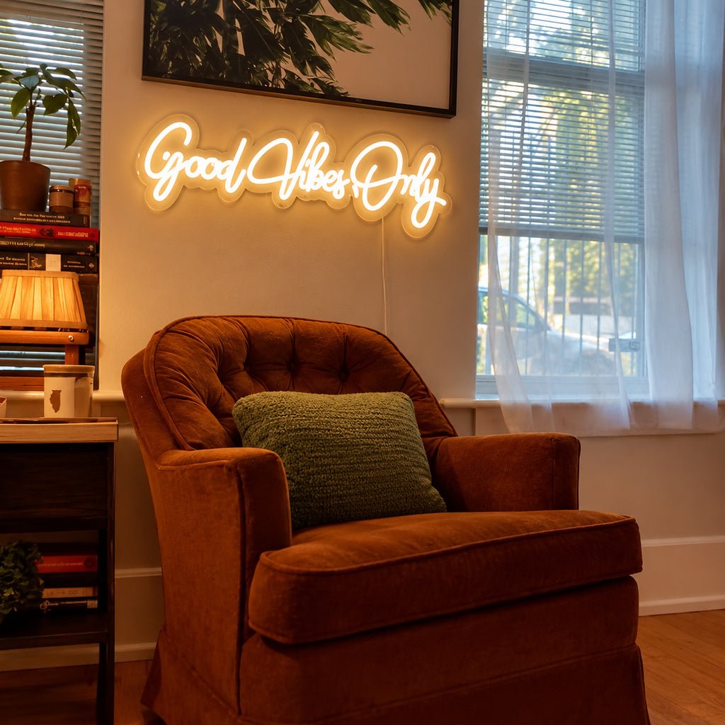 Good Vibes Only Script LED Neon Sign Garage Neon Sign - Shineneon