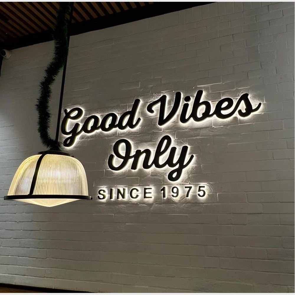 Good Vibes Only Since 1975 3D Backlit Channel Letters Led Light Sign - Shineneon