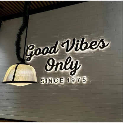 Good Vibes Only Since 1975 3D Backlit Letters Business Metal Led Sign - Shineneon