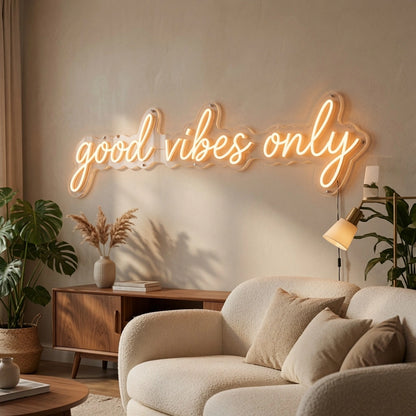 Good Vibes Only Wall Art LED Neon Sign - 03 Real Lifestyle Scene