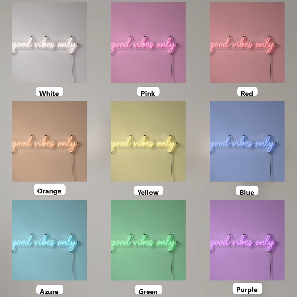 Good Vibes Only Wall Art LED Neon Sign - 05 Color Grid