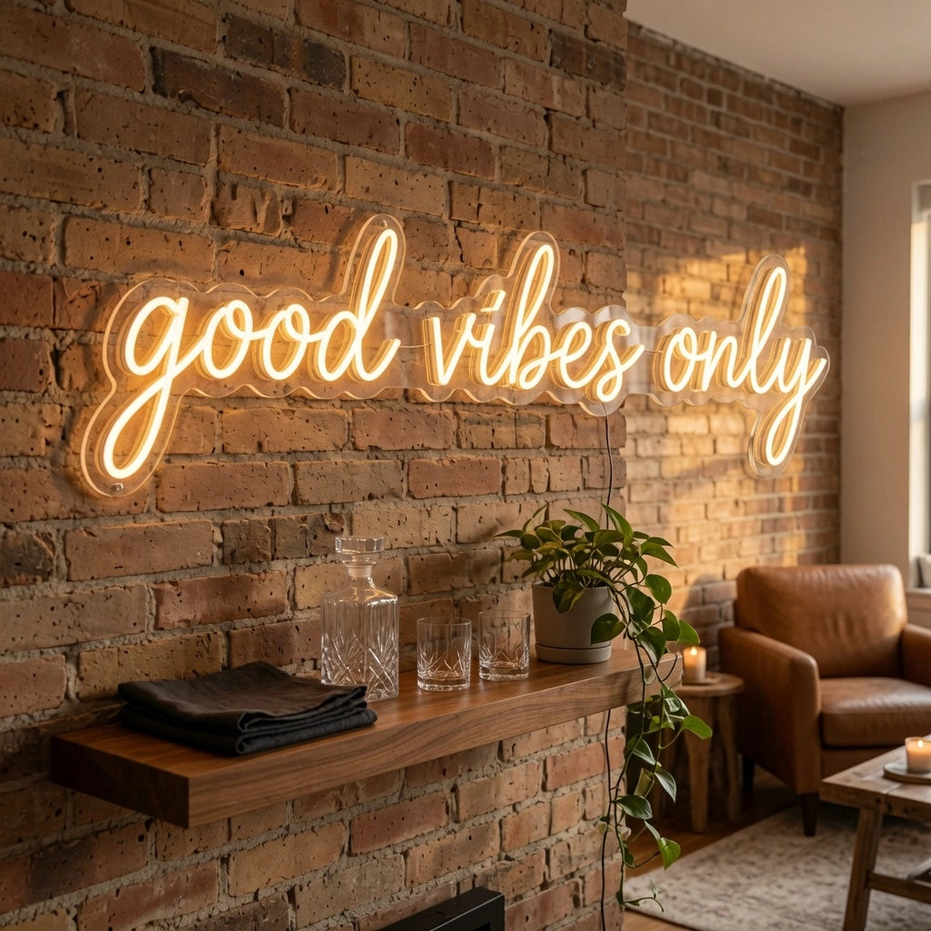 Good Vibes Only Wall Art LED Neon Sign Wall Neon Sign - 03 Real Lifestyle Scene