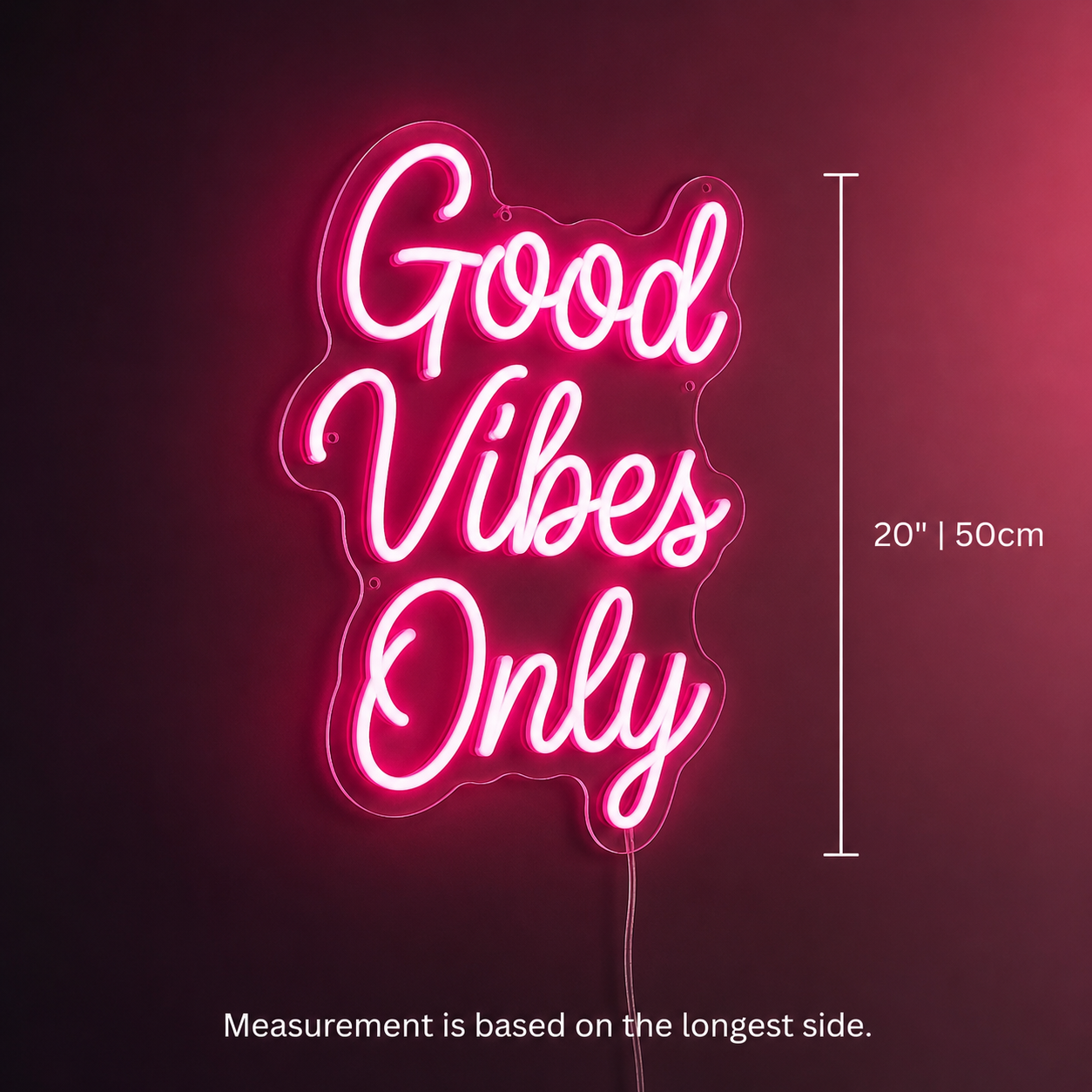 Good Vibes Only Wall Decor Bedroom LED Neon Sign - 04 Size Image