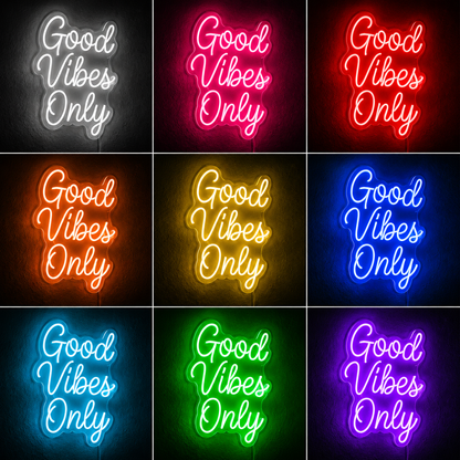 Good Vibes Only Wall Decor Bedroom LED Neon Sign - 05 Color Grid