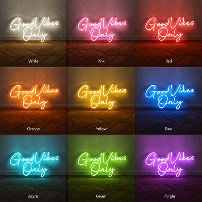 Good Vibes Only Wall Decor LED Neon Sign - 05 Color Grid