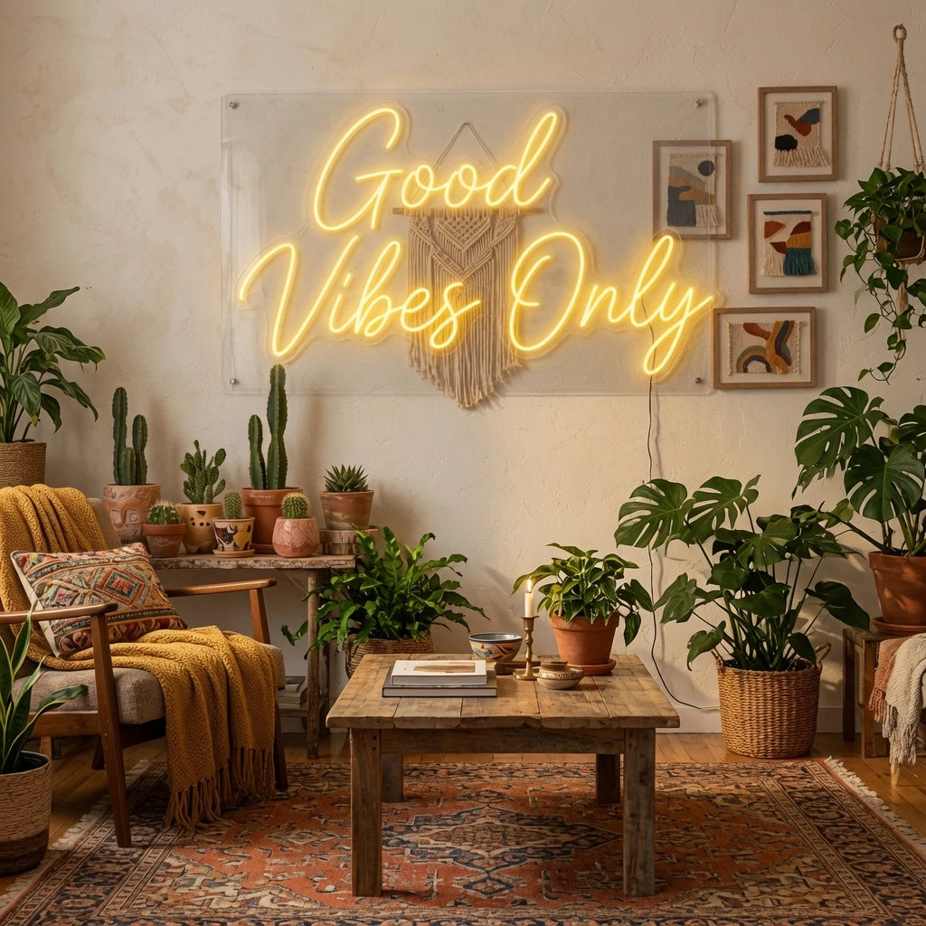 Good Vibes Only Wall Decor LED Neon Sign Wall Decor - 03 Real Lifestyle Scene