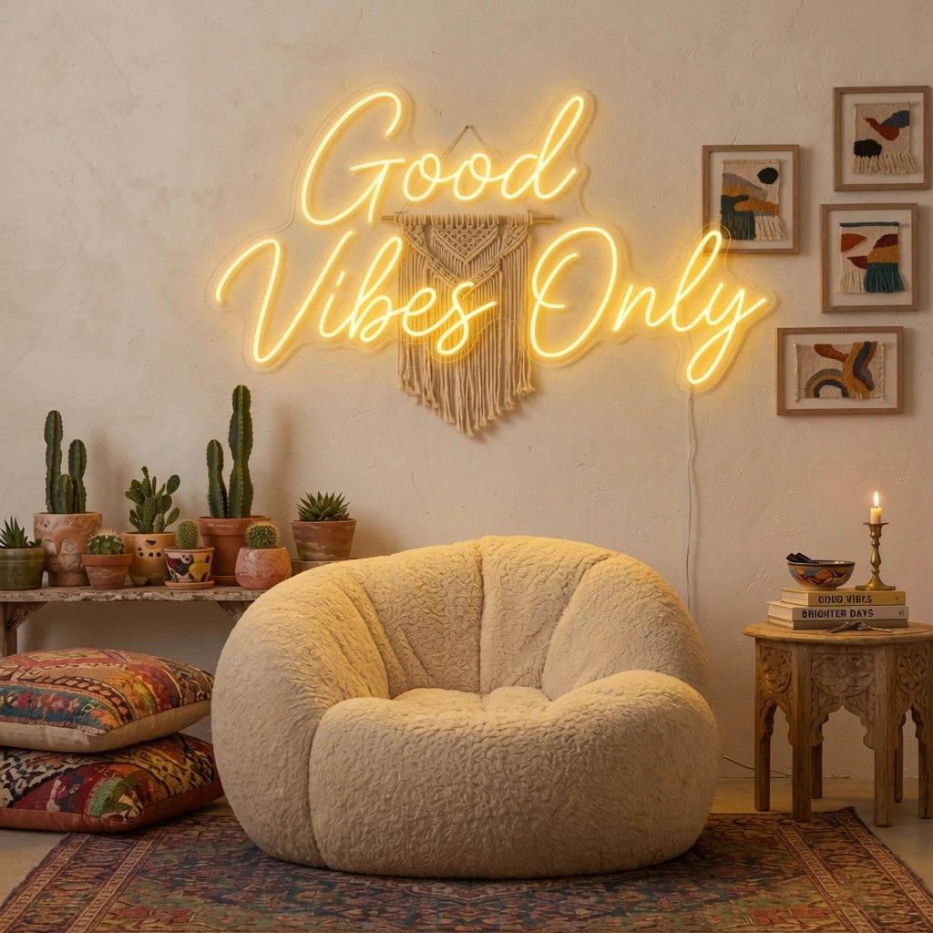 Good Vibes Only Wall Decor LED Neon Sign Wall Neon Sign - 03 Real Lifestyle Scene