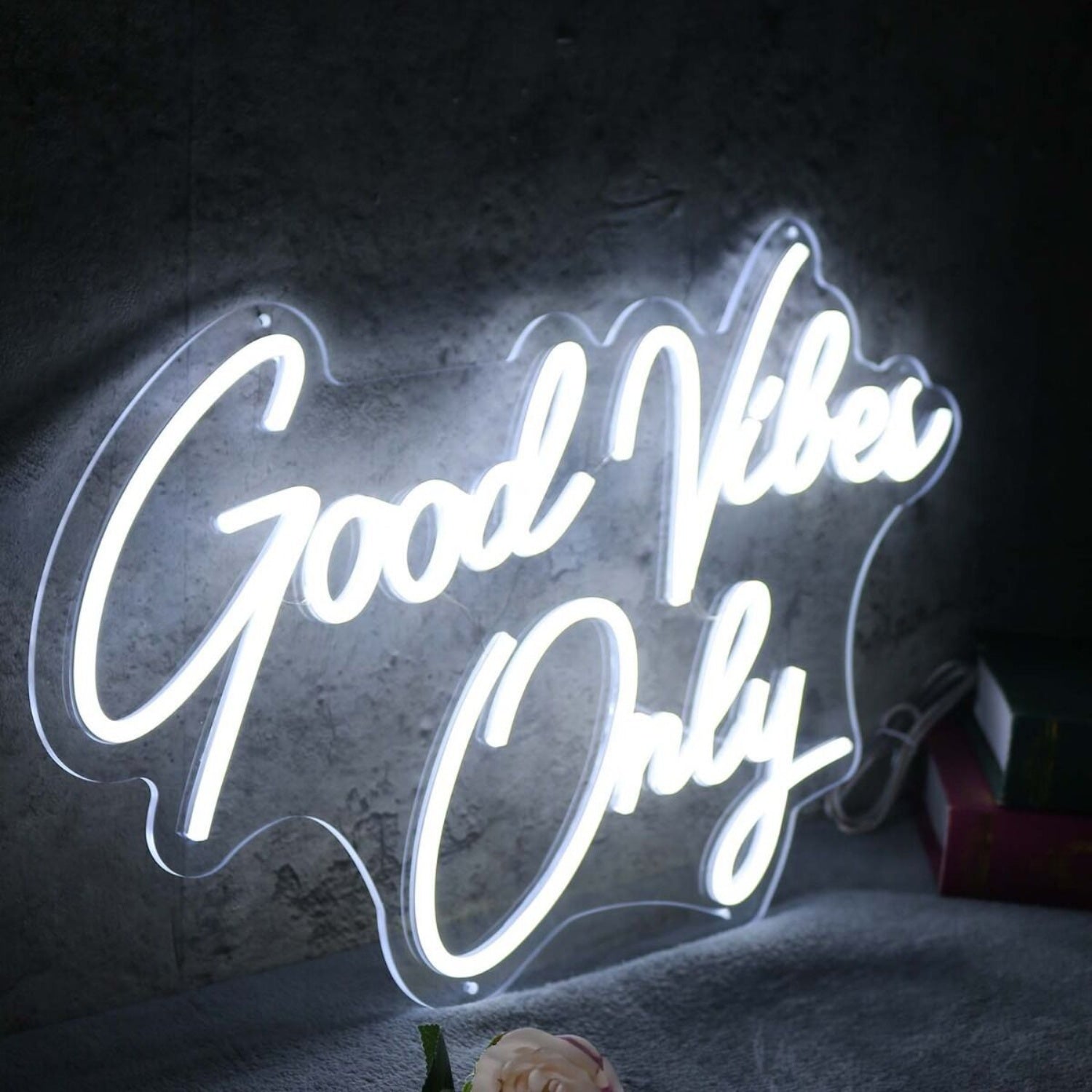 Good Vibes Only White Led Neon Sign | Shineneon