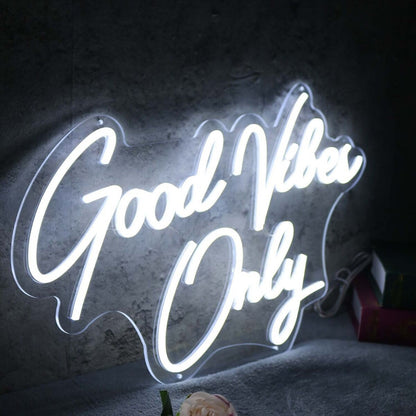 Good Vibes Only White Led Neon Sign | Shineneon