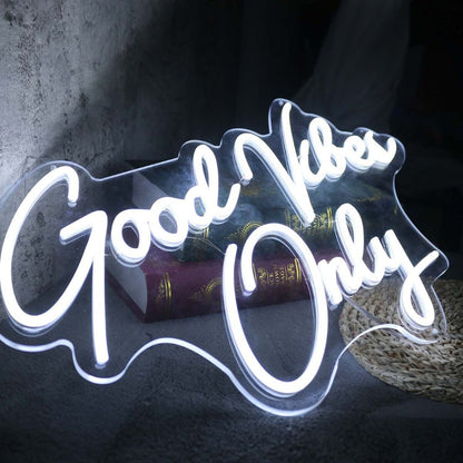 Good Vibes Only White Led Neon Sign - Shineneon