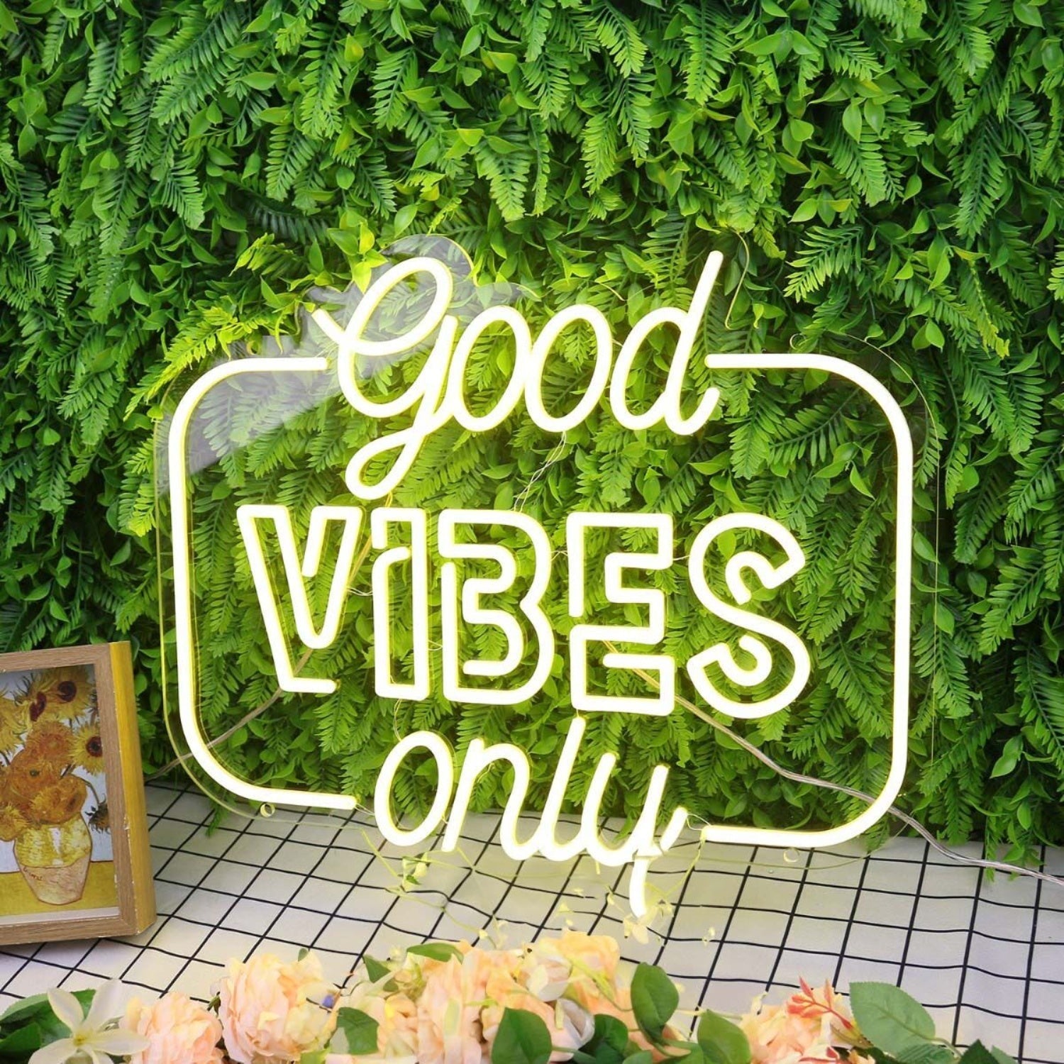Good Vibes Only Yellow Led Neon Sign - Shineneon