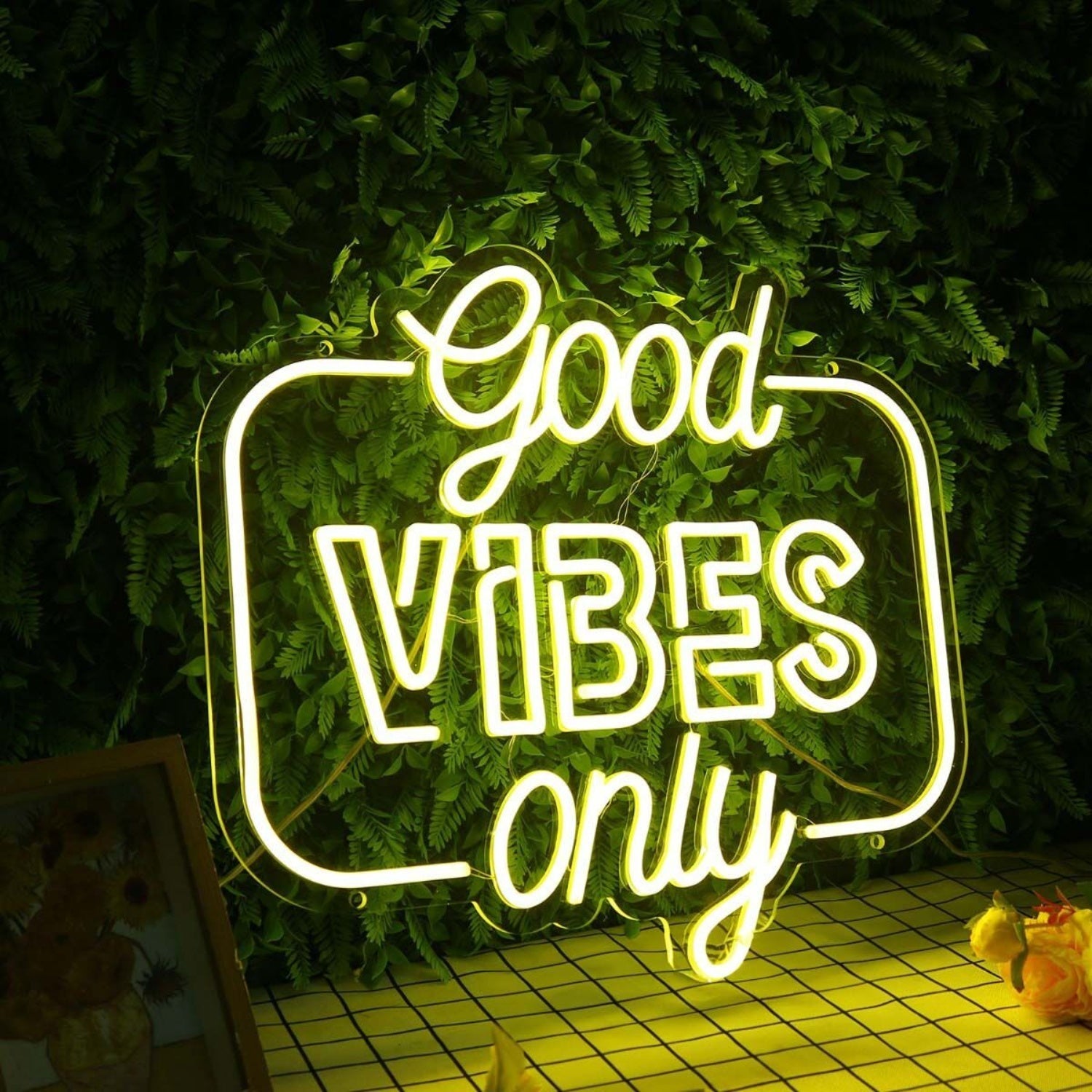 Good Vibes Only Yellow Led Neon Sign - Shineneon