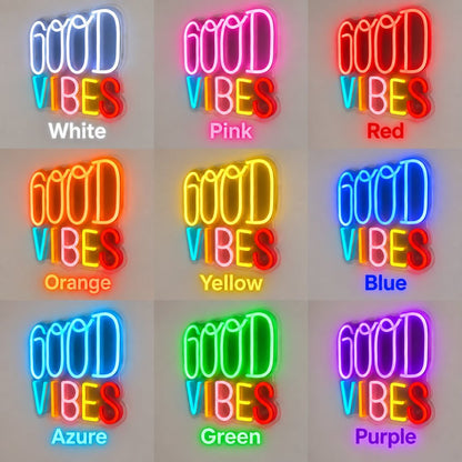 Good Vibes Rainbow LED Neon Sign - Shineneon