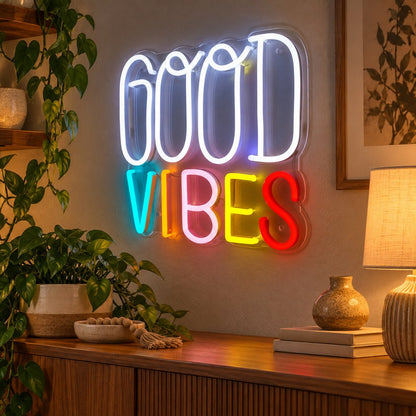 Good Vibes Rainbow LED Neon Sign - Shineneon